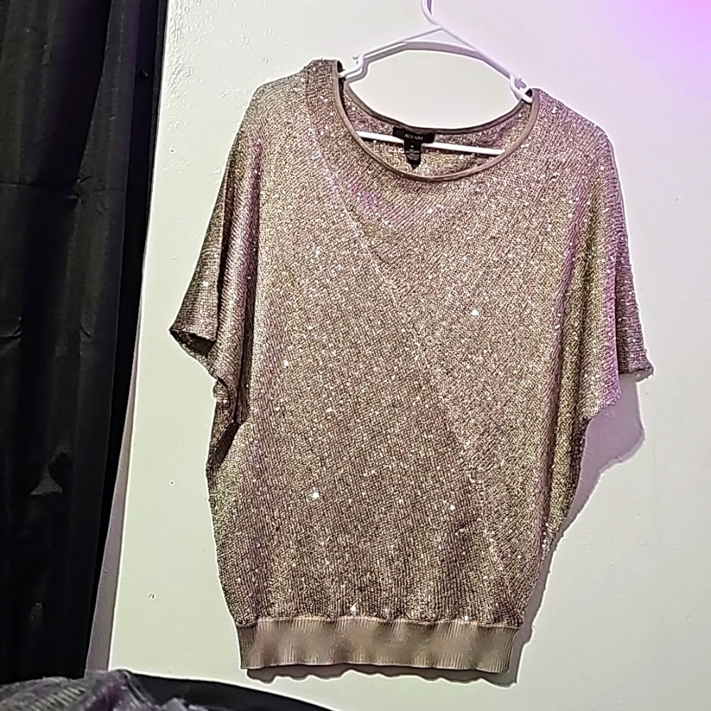 Medium Alfani Womens blouse hangs off one shoulder